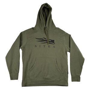 Sitka Gear Graphic Logo Hoodie Pullover Sweatshirt Large Mens Green WORN ONCE